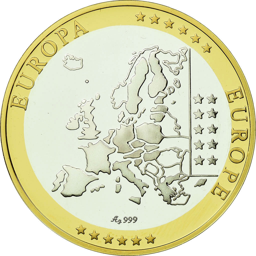 Monaco, Medal, Euro, Europa, MS(65-70), Silver