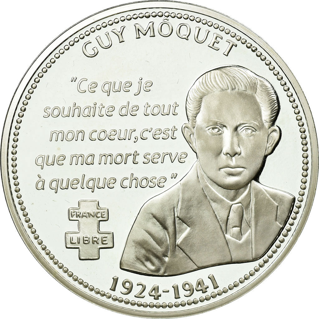 France, Medal, Seconde Guerre Mondiale, Guy Moquet, MS(65-70), Silver