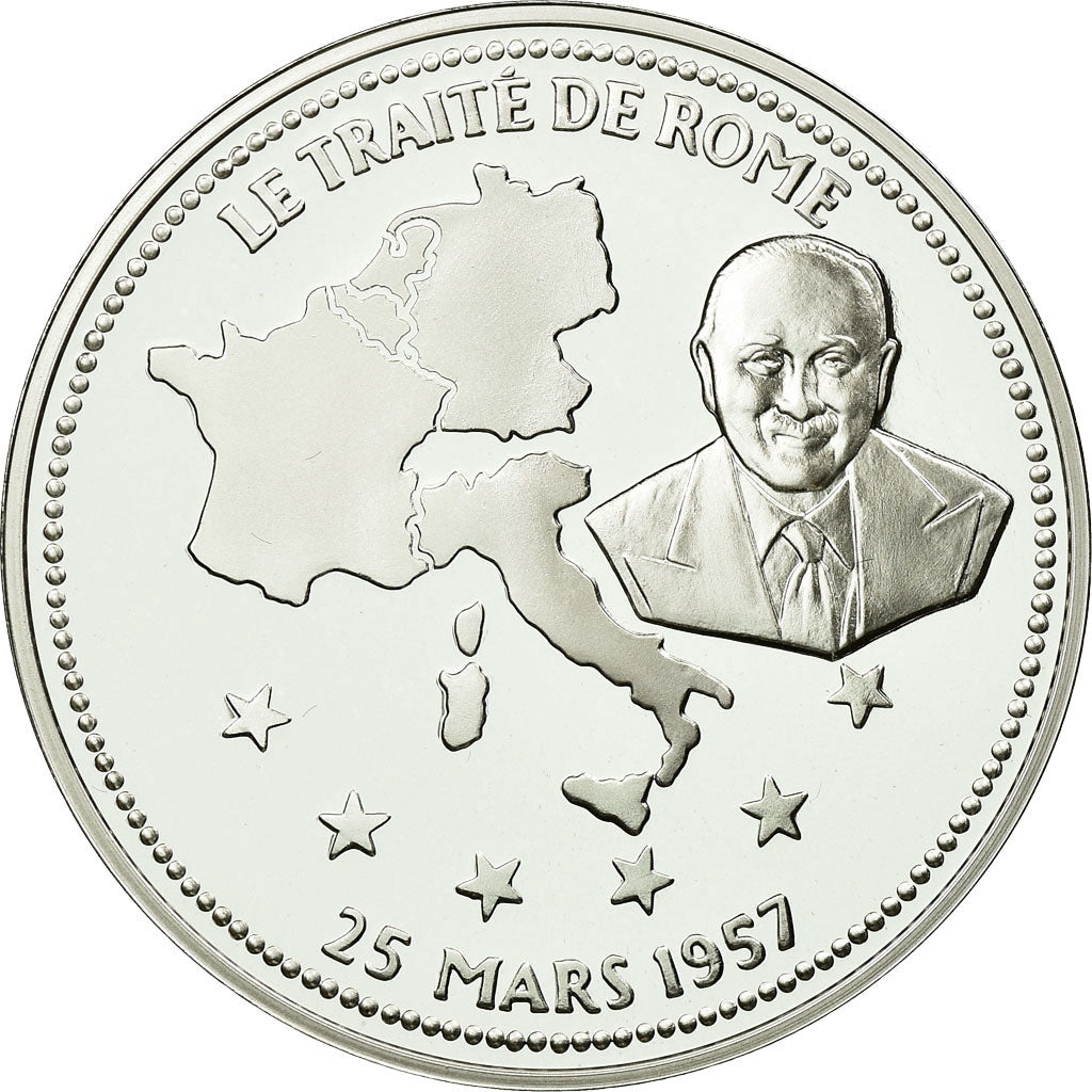 France, Medal, Europe, Traité de Rome, MS(65-70), Silver