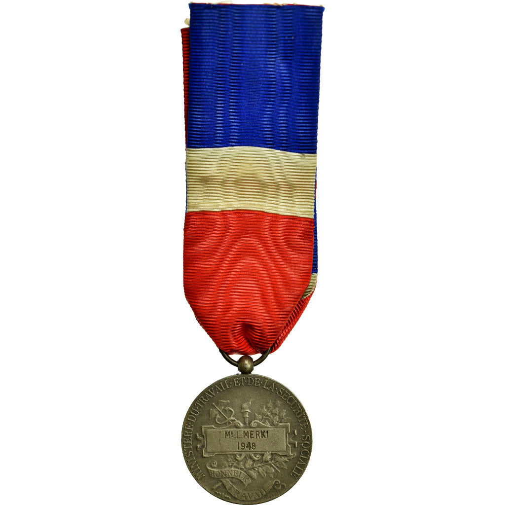 France, Médaille d'honneur du travail, Medal, 1948, Very Good Quality