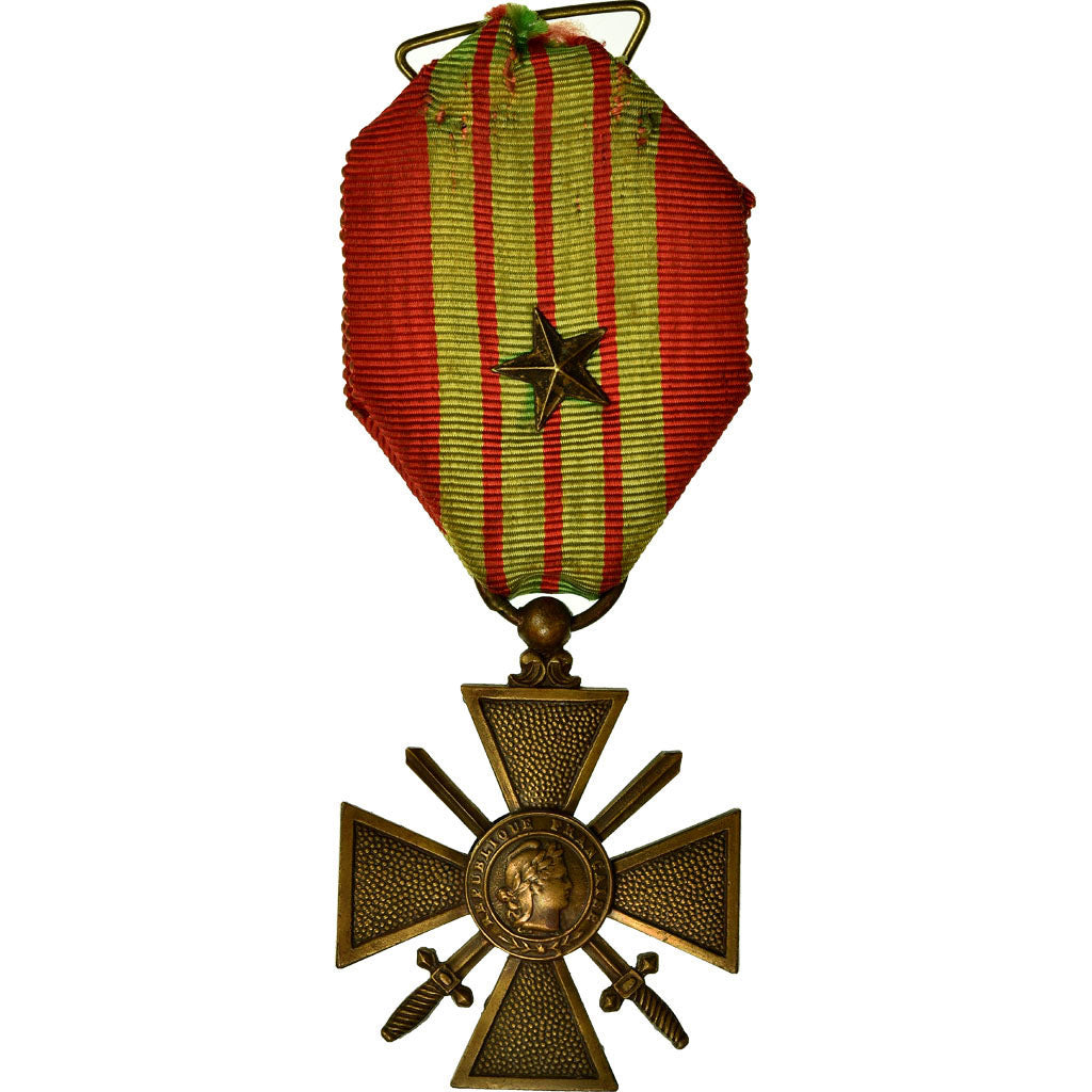 Francja, Croix de Guerre, Une Etoile, Medal, 1939, Doskonała jakość, Bronze