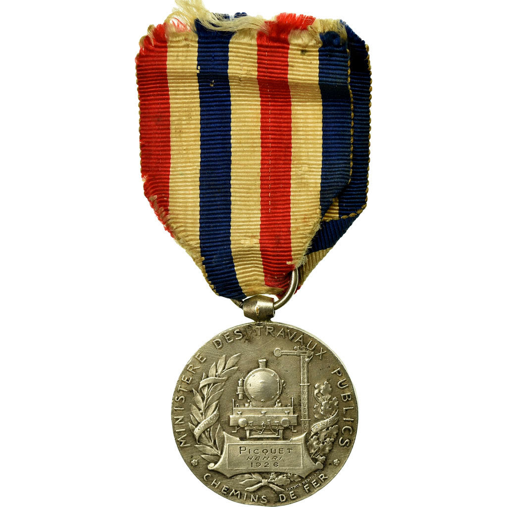 France, Médaille d'honneur des chemins de fer, Medal, 1926, Very Good Quality