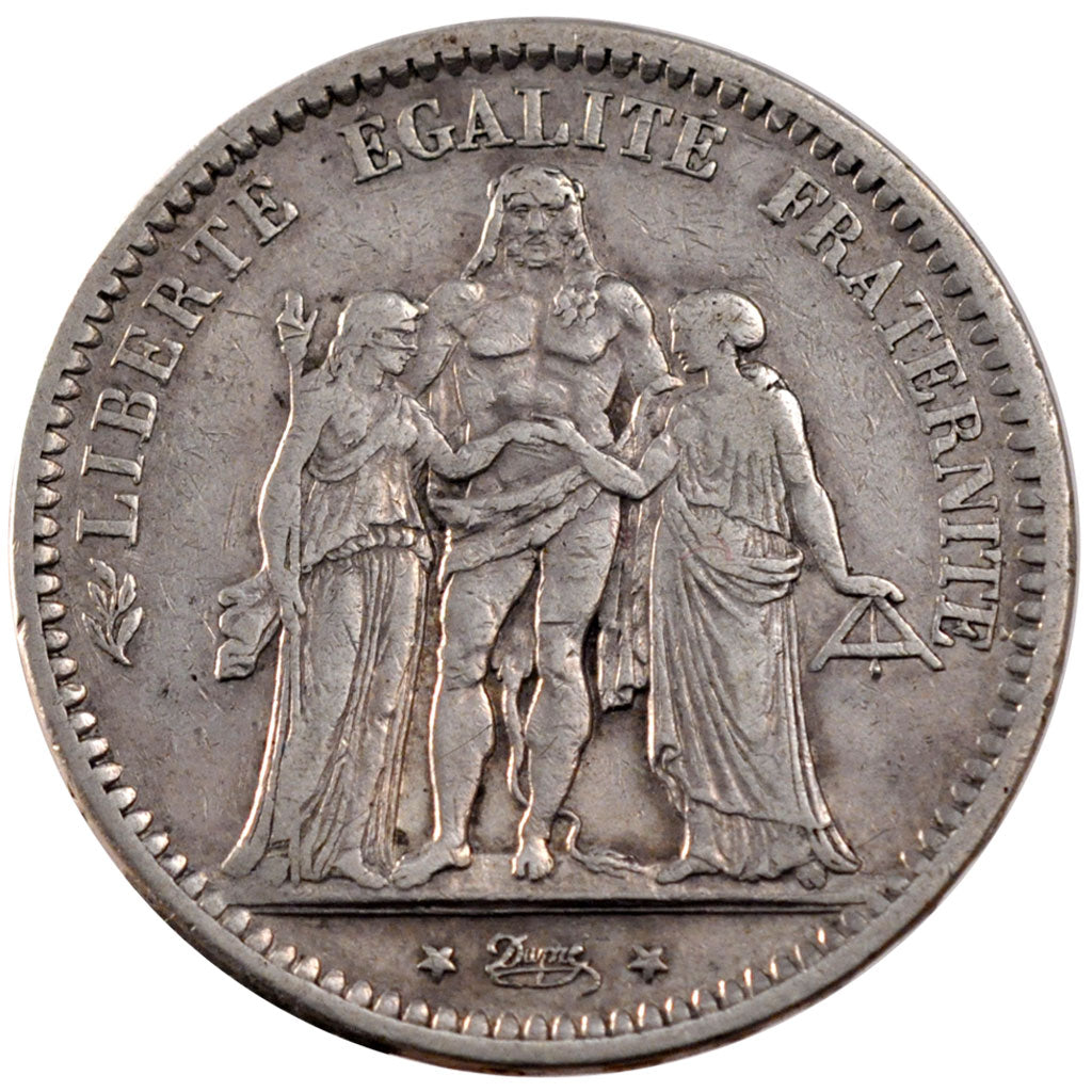 FRANCE, Hercule, 5 Francs, 1871, Paris, KM #823, EF(40-45), Silver, Gadoury...