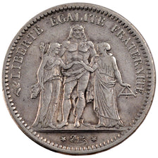 FRANCE, Hercule, 5 Francs, 1871, Paris, KM #823, EF(40-45), Silver, Gadoury...