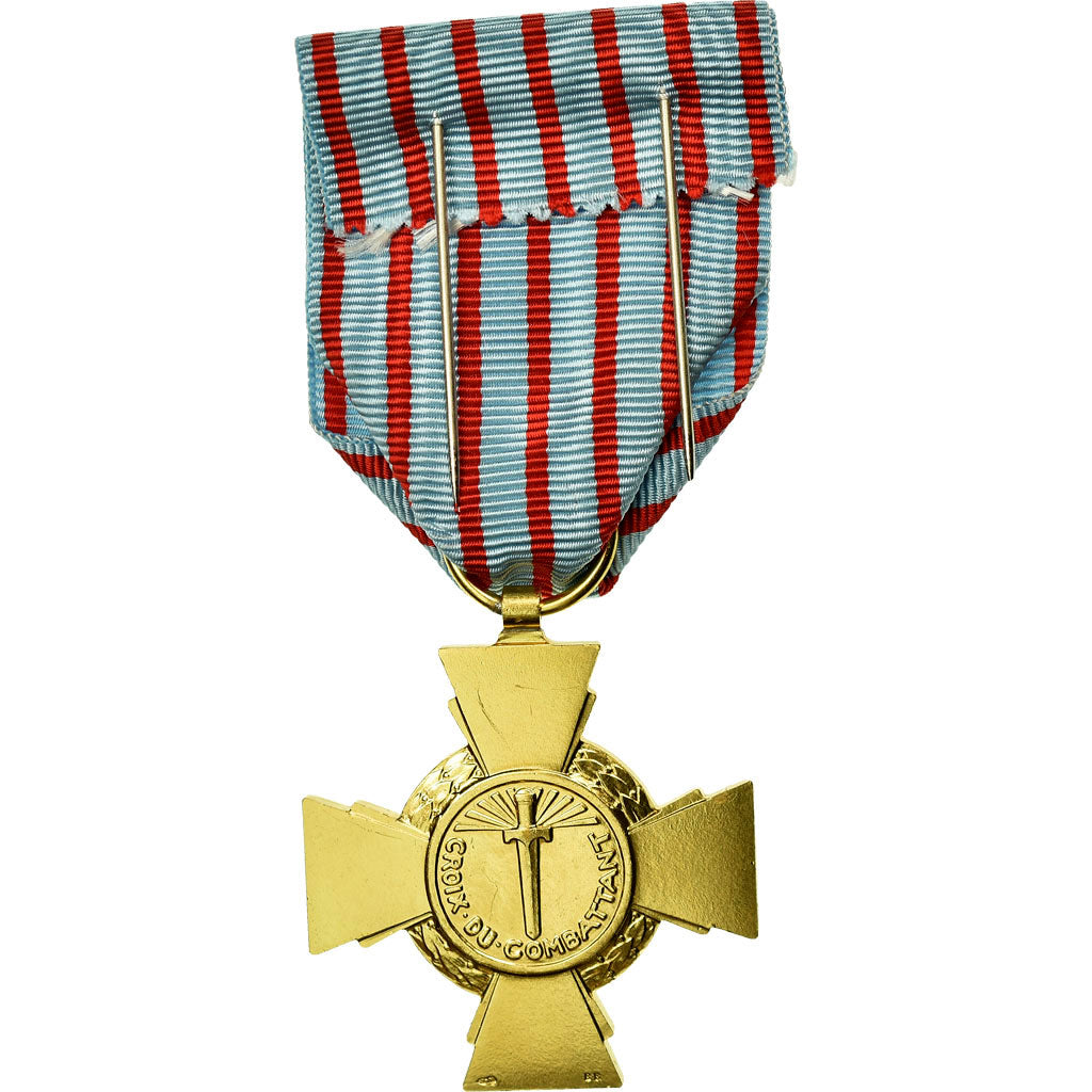France, Croix du Combattant, Medal, 1939-1945, Uncirculated, Gilt Bronze, 36