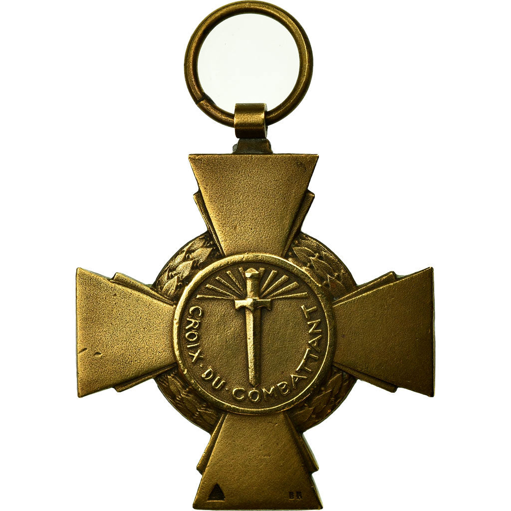 France, Croix du Combattant, Medal, 1939-1945, Very Good Quality, Bronze, 36