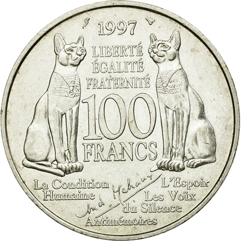 Coin, France, André Malraux, 100 Francs, 1997, AU(55-58), Silver, Gadoury:954