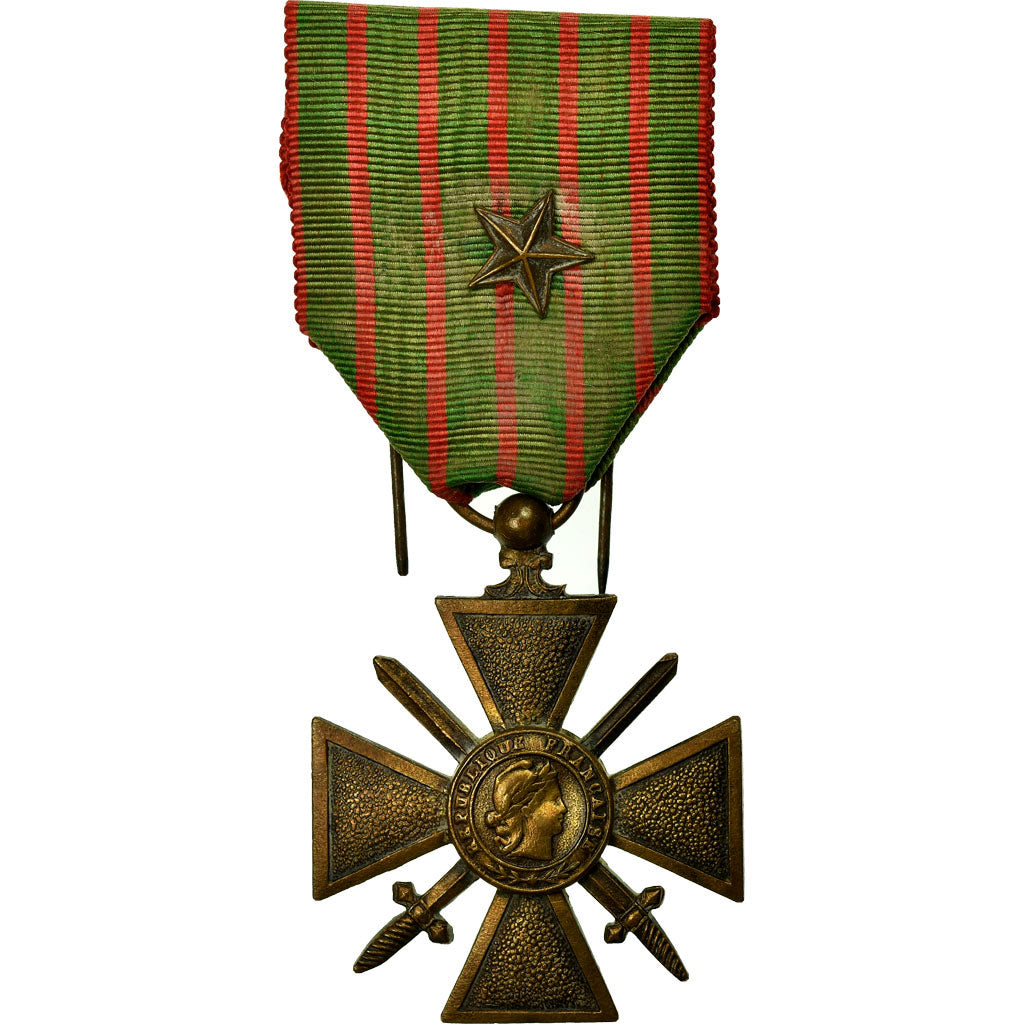 France, Croix de Guerre, Une Etoile, Médaille, 1914-1918, Très bon état