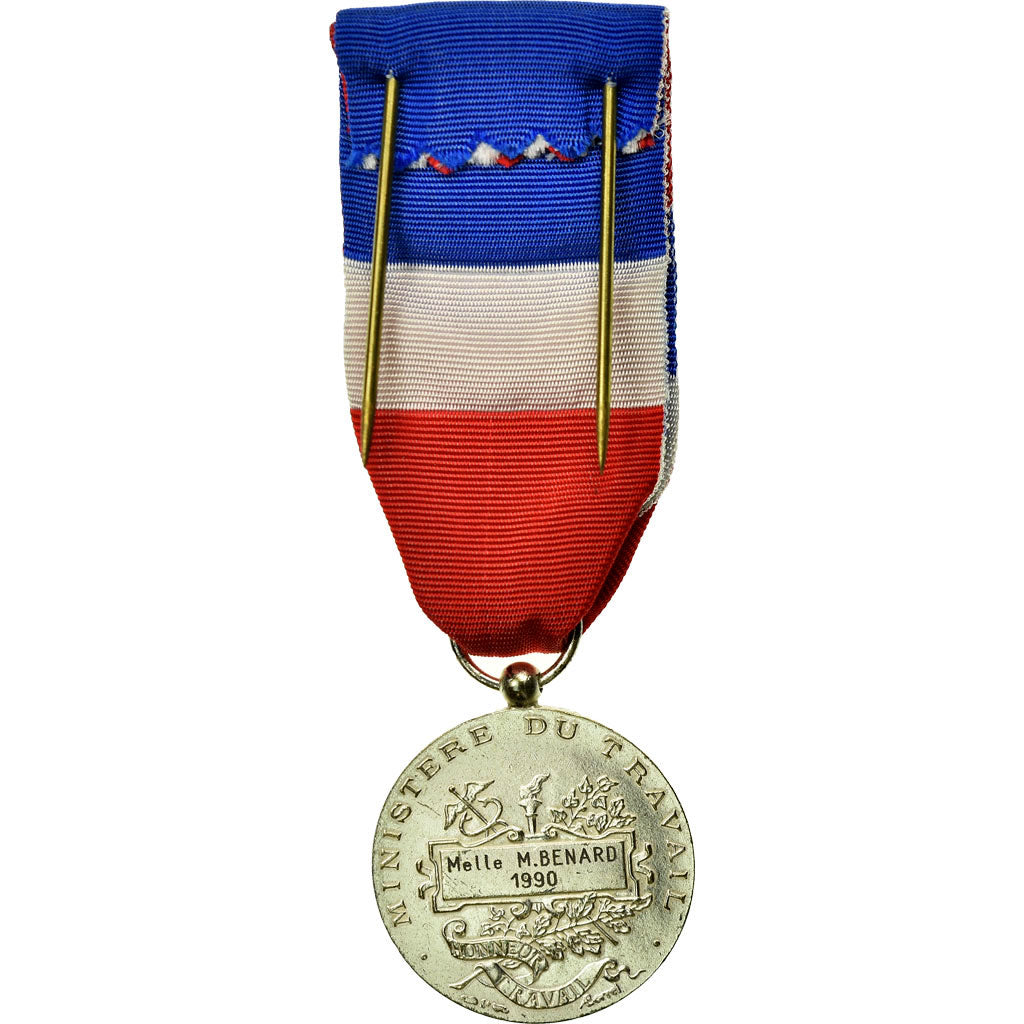 France, Médaille d'honneur du travail, Medal, 1990, Excellent Quality