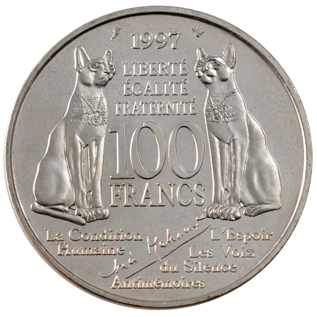 FRANCE, André Malraux, 100 Francs, 1997, KM #1188, AU(55-58), Silver, 31, Gadour