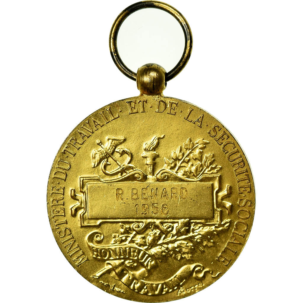 France, Médaille d'honneur du travail, Medal, 1956, Excellent Quality, Mattei