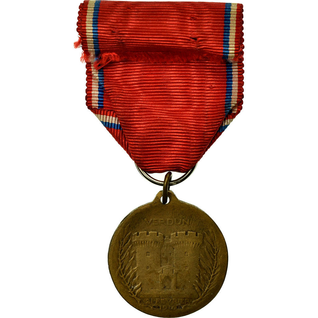 France, Médaille de Verdun, Medal, 1916, Excellent Quality, Vernier, Bronze, 27