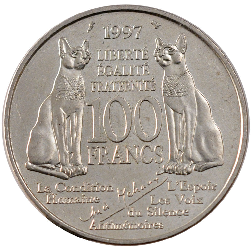 FRANCE, André Malraux, 100 Francs, 1997, KM #1188, AU(55-58), Silver, 31, Gadour