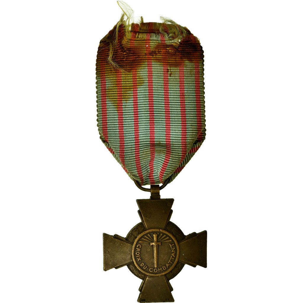 France, Croix du Combattant, Médaille, 1939-1945, Good Quality, Bronze, 36