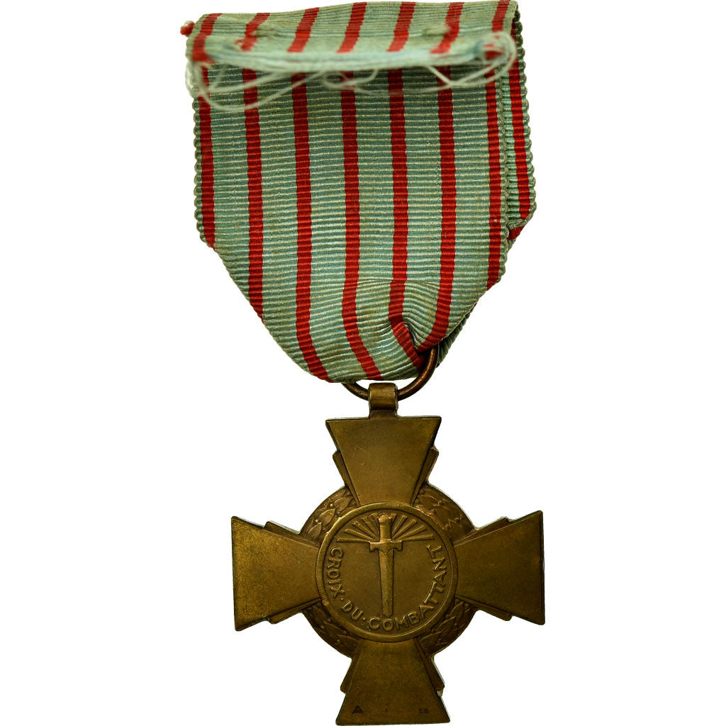 France, Croix du Combattant, Medal, 1939-1945, Very Good Quality, Bronze, 36