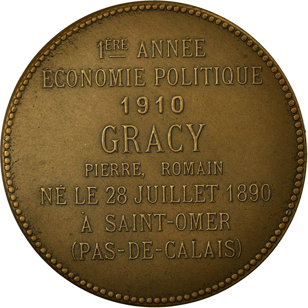 Frankrijk, Medaille, Université de France, Faculté de Droit, Lille, 1910