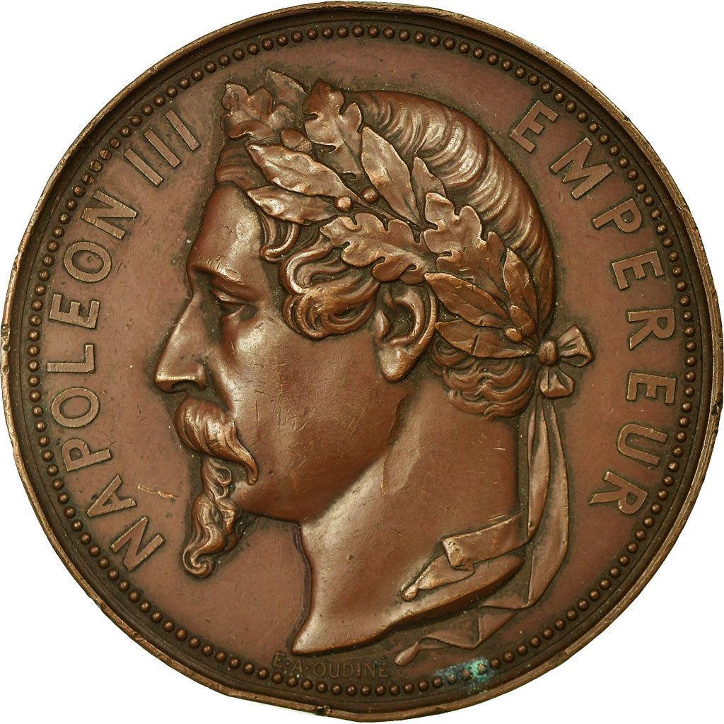 Francia, medaglia, Napoléon III, Exposition Universelle, 1855, Oudiné /
