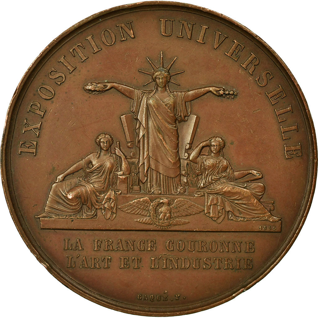 Francia, medaglia, Napoléon III, Exposition Universelle, 1855, Oudiné /