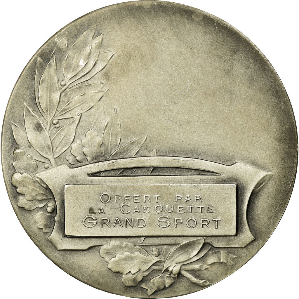 Frankreich, Medaille, Art Nouveau, Pêcheur sur l'Eau, Demey, UNZ, Silvered