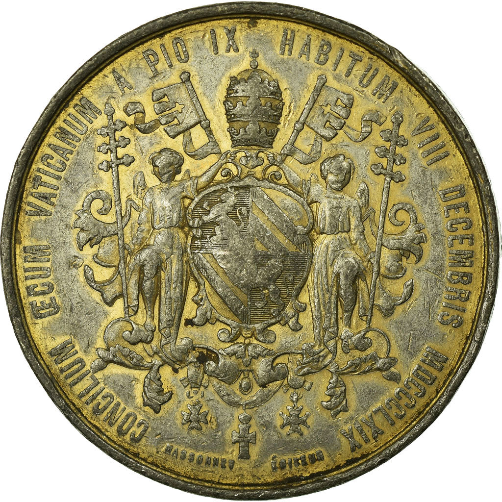 Vatican, Medal, Pie IX, Concile Oecuménique, 1869, Massonnet, VF(20-25), Tin