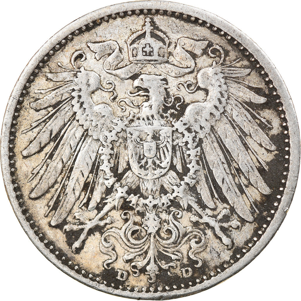 Coin, GERMANY - EMPIRE, Wilhelm II, Mark, 1914, Munich, EF(40-45), Silver, KM:14