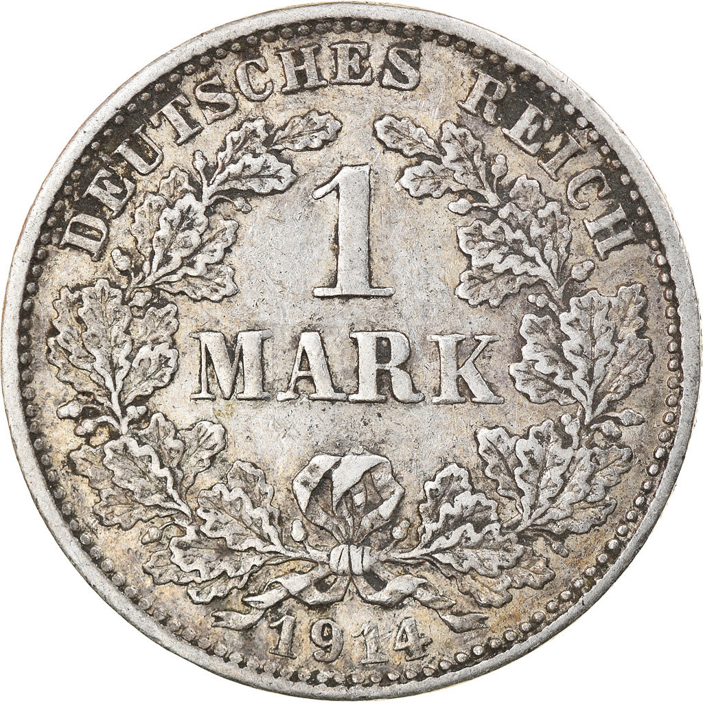 Coin, GERMANY - EMPIRE, Wilhelm II, Mark, 1914, Munich, EF(40-45), Silver, KM:14