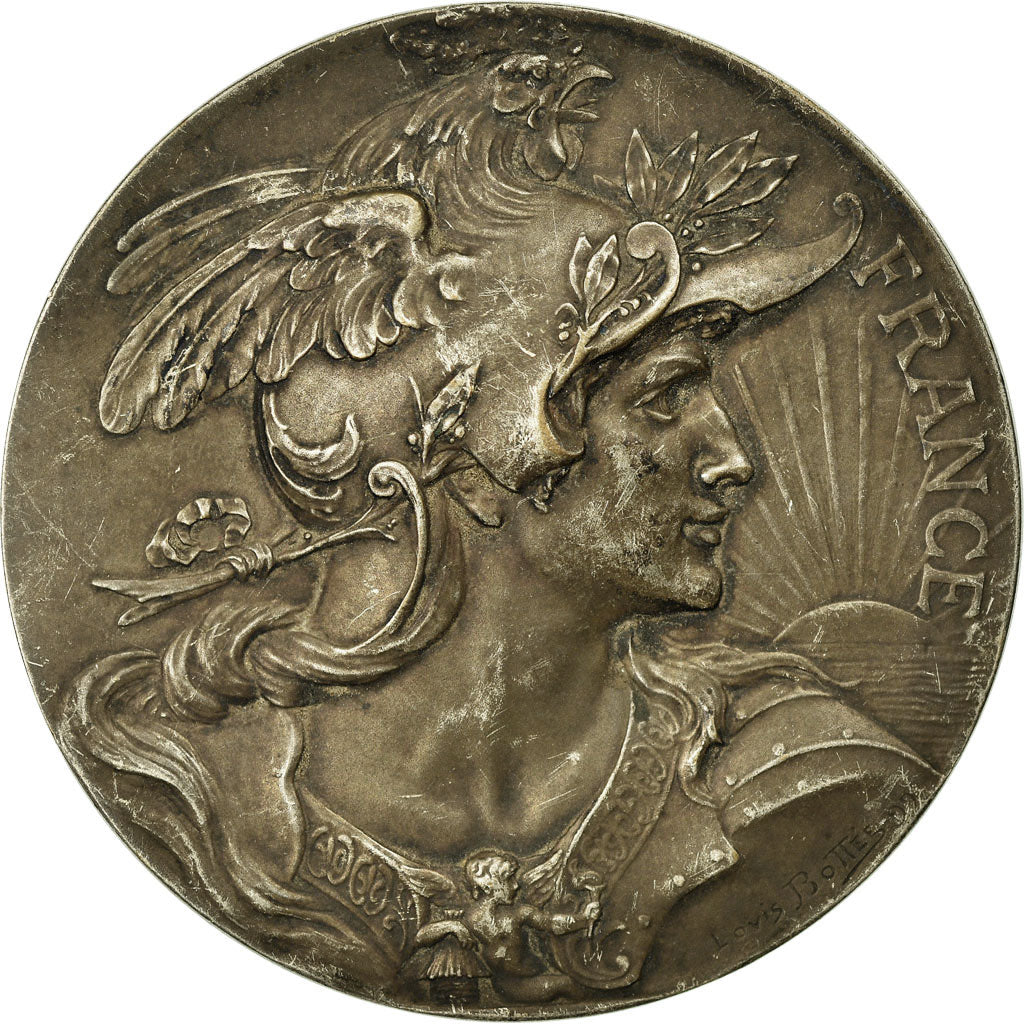 France, Medal, Syndicat de la Boucherie de Rouen, Bottée, EF(40-45), Silvered