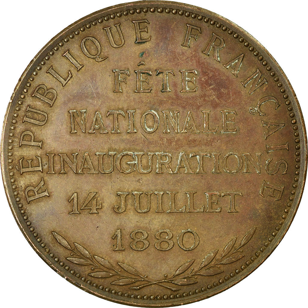 France, Medal, Fête Nationale Inauguration 14 Juillet, Lille, 1880, AU(55-58)