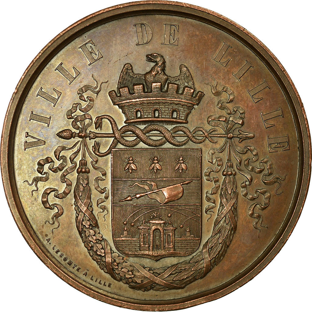 Francia, medalla, Fête Communale, Concours de Chant, Harmonie Militaire, Lille