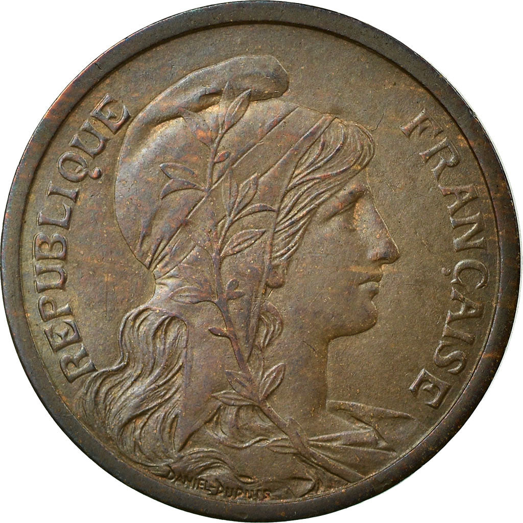 France, 2 Centimes, Dupuis, 1900, Paris, Bronze, AU(55-58), Gadoury:107, KM:841