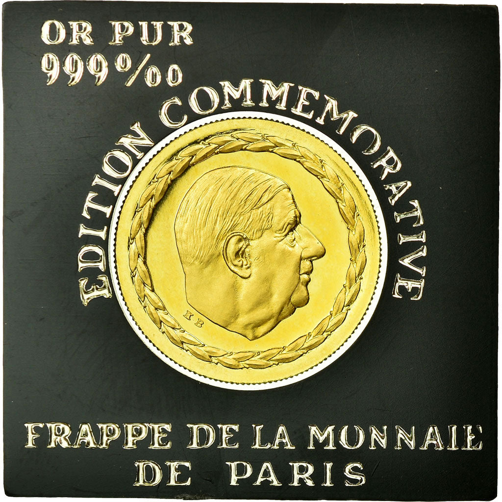 France, Medal, Résistance, Charles de Gaulle, MS(65-70), Gold