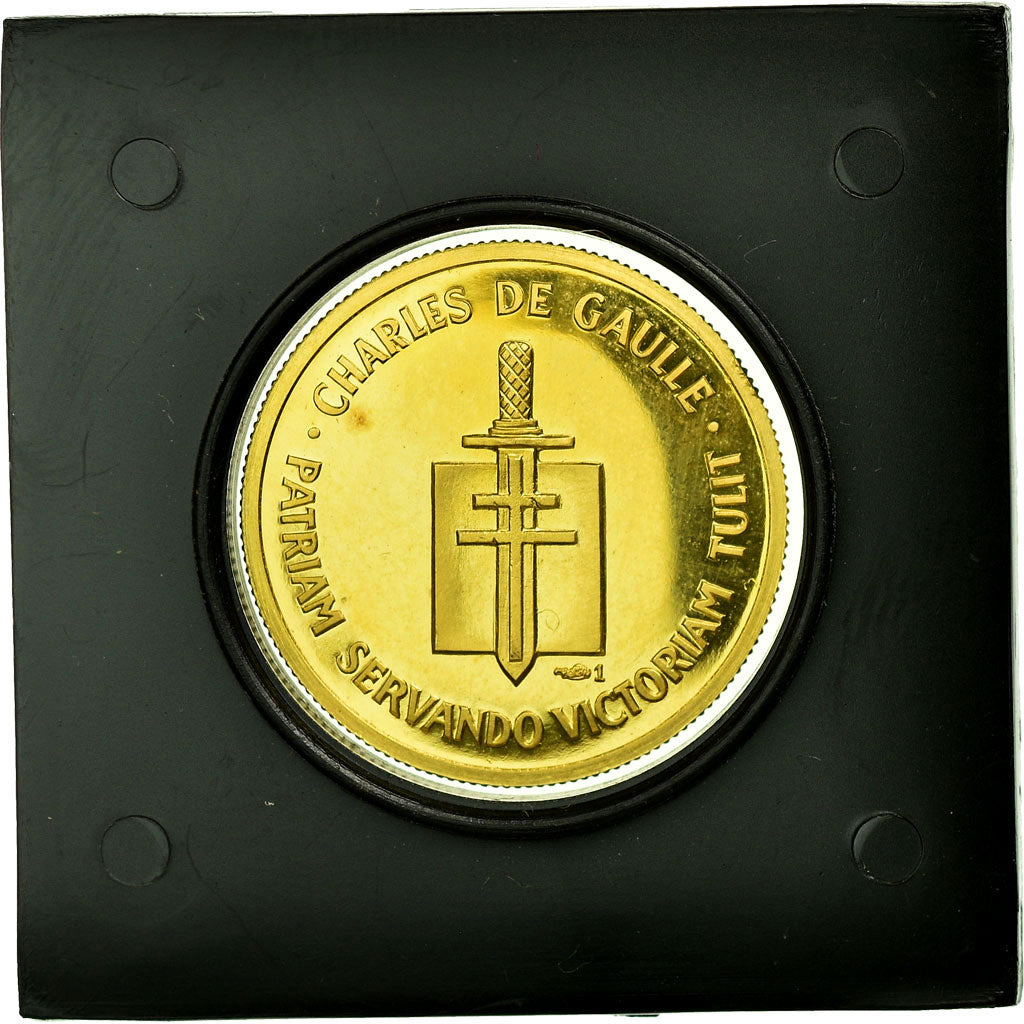 France, Medal, Résistance, Charles de Gaulle, MS(65-70), Gold