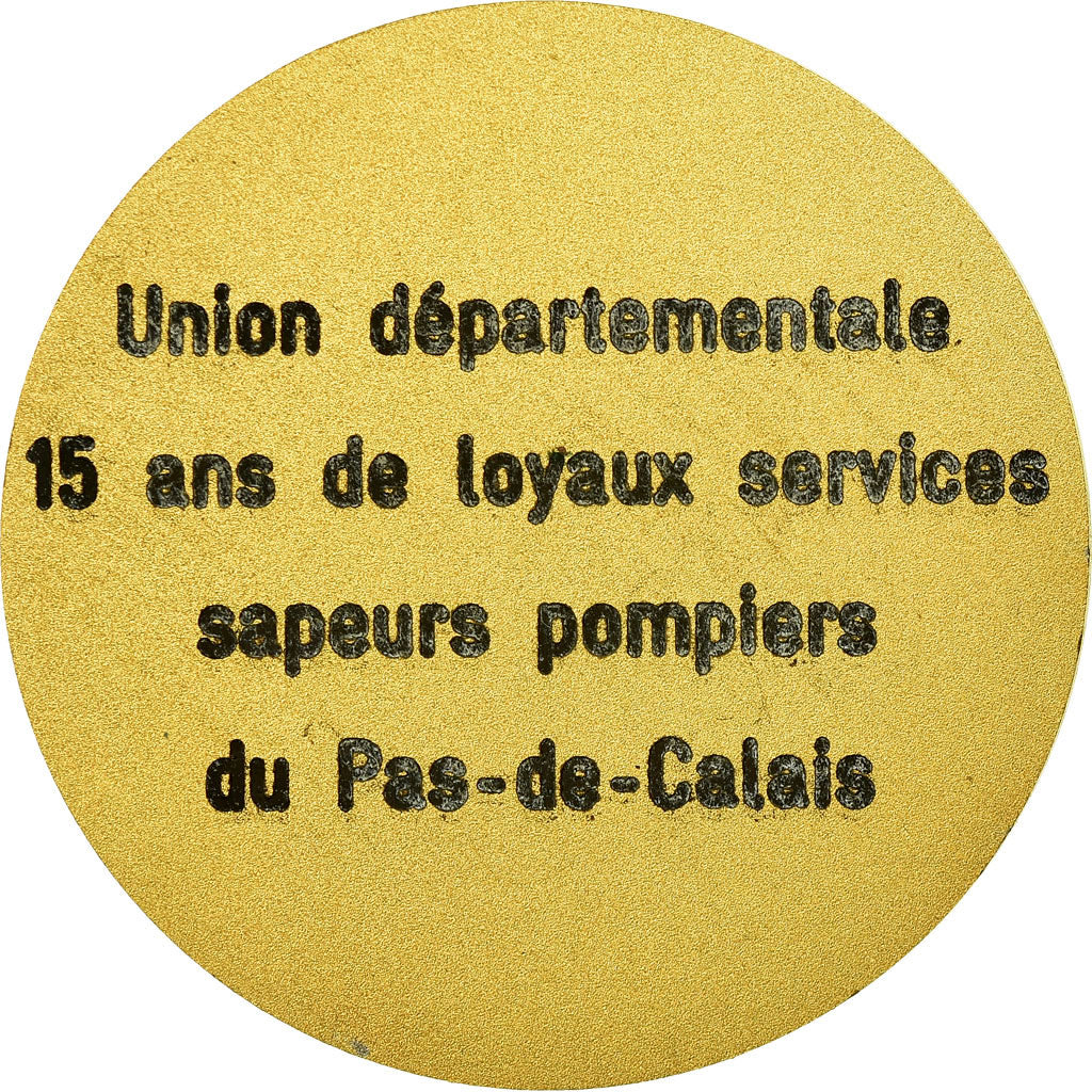 France, Medal, Sapeurs Pompiers du Pas-de-Calais, Contaux, MS(64), Gilt Bronze
