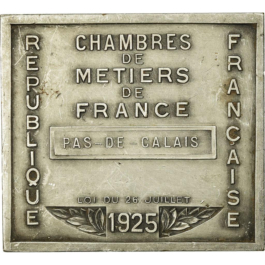 Frankrijk, Medaille, Chambres de Métiers de France, Pas de Calais, 1925, ZF+