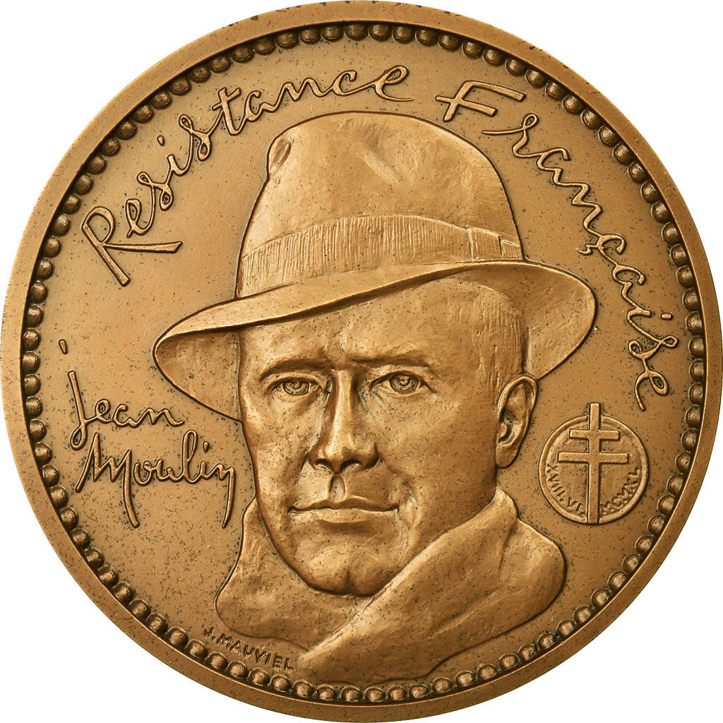 Francja, Medal, Résistance française, Jean Moulin, 1986, Mauviel, MS(65-70)