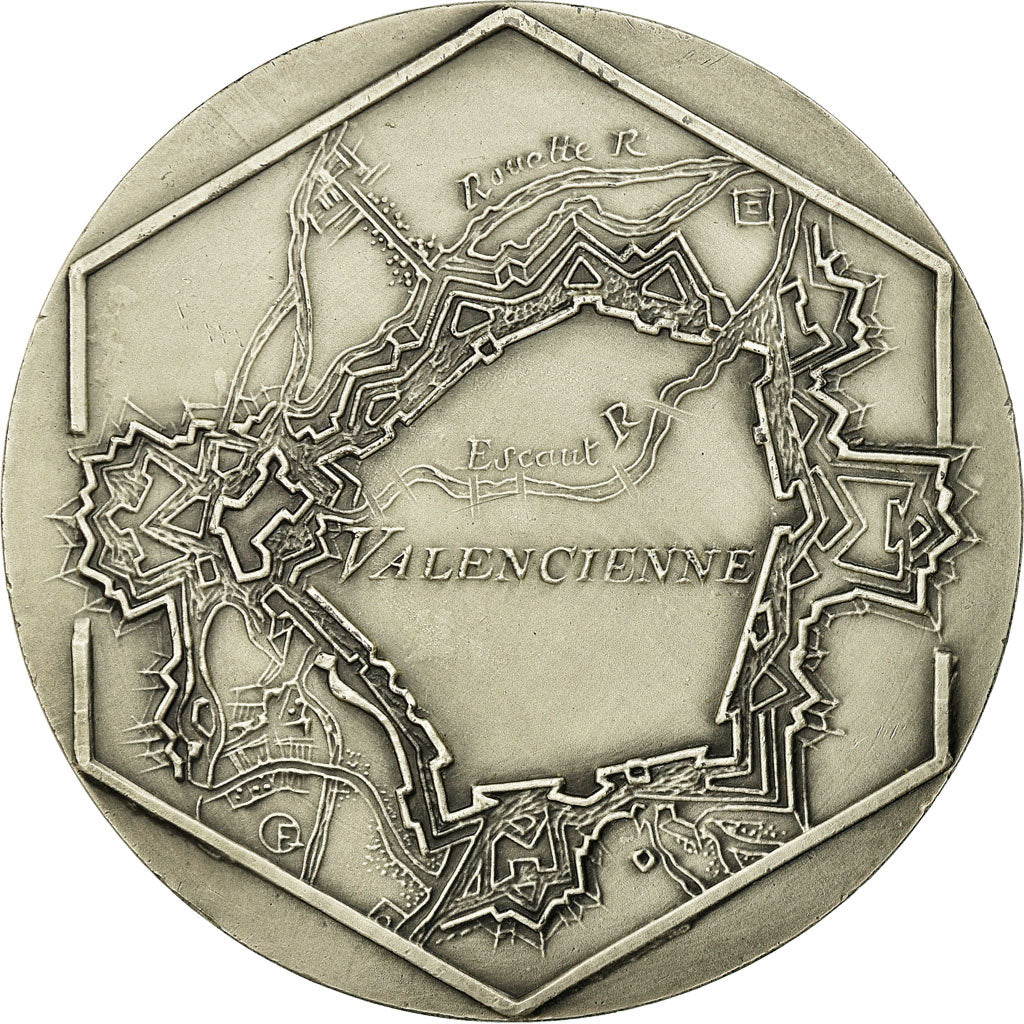 France, Médaille, Valenciennes Réunie à la France en 1678, FDC, Silvered