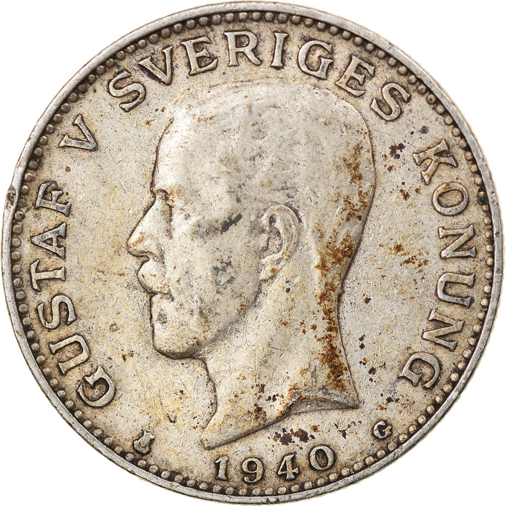 Coin, Sweden, Gustaf V, Krona, 1940, EF(40-45), Silver, KM:786.2