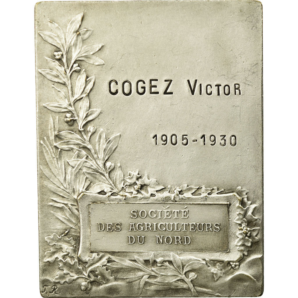 Francja, Medal, Société des Agriculteurs du Nord, 1930, Rasumny, AU(55-58)