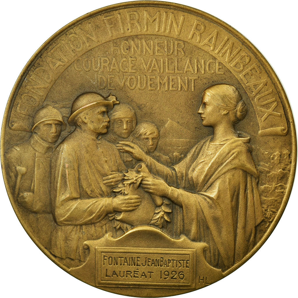 Francia, medalla, Fondation Firmin Rainbeaux, Mines de Marles, 1926, Lefebvre