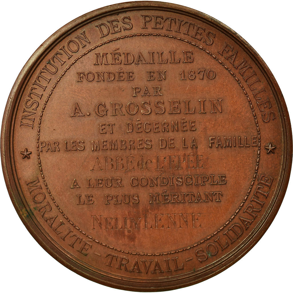 Frankreich, Medaille, Augustin Grosselin, Institution des Petites Familles