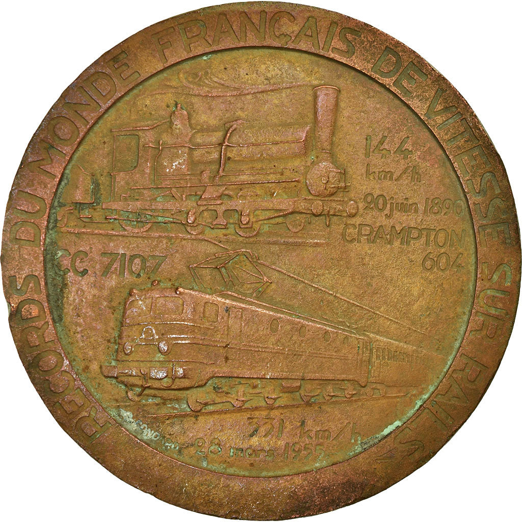 France, Médaille, TGV, Records du Monde Français de Vitesse, 1981, C. Gondard