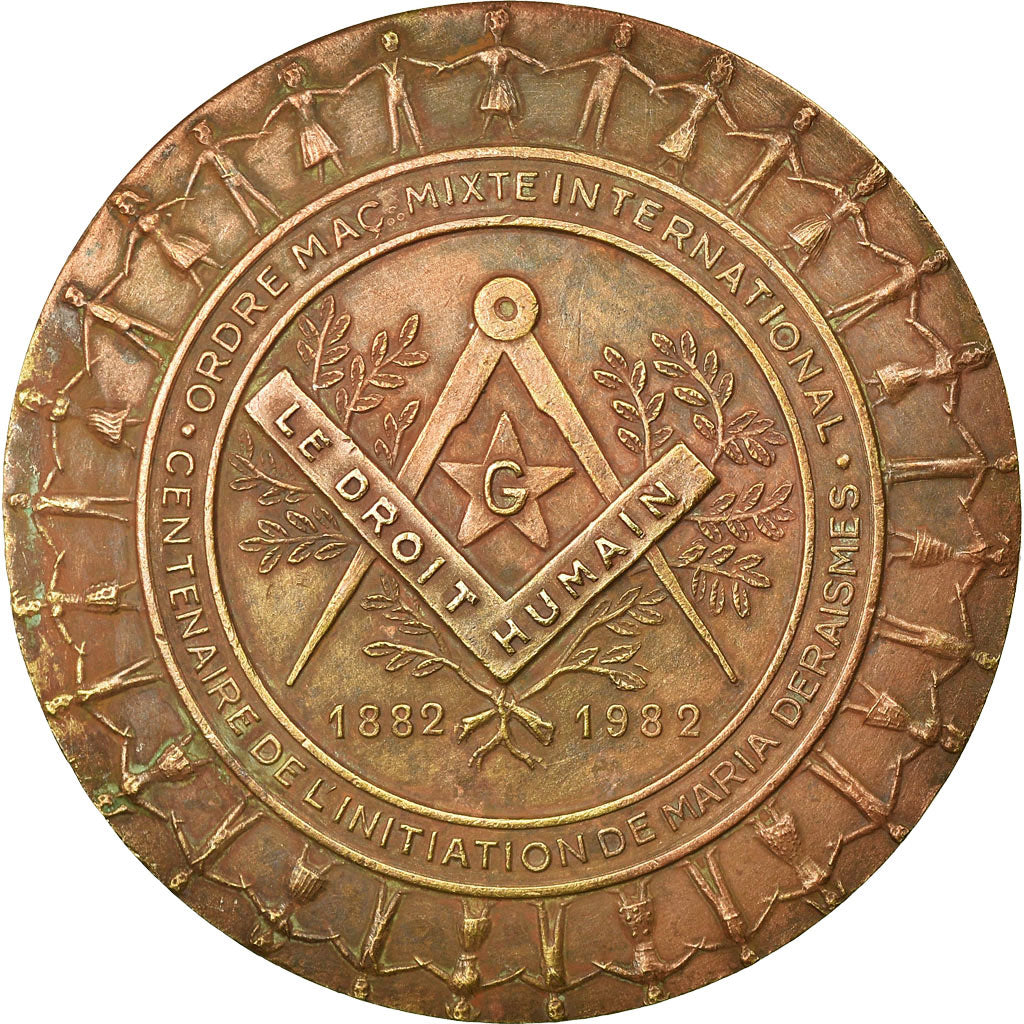 France, Médaille, Masonic, Centenaire de l'Initiation de Maria Deraismes, 1982