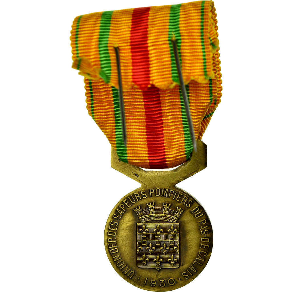 France, Union des Sapeurs Pompiers du Pas-de-Calais, Medal, 1930, Uncirculated