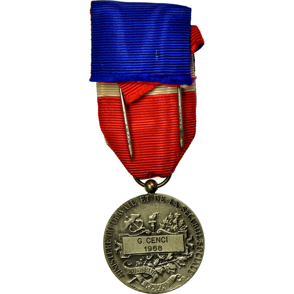 Francia, Médaille d'honneur du travail, medalla, 1968, Muy buen estado