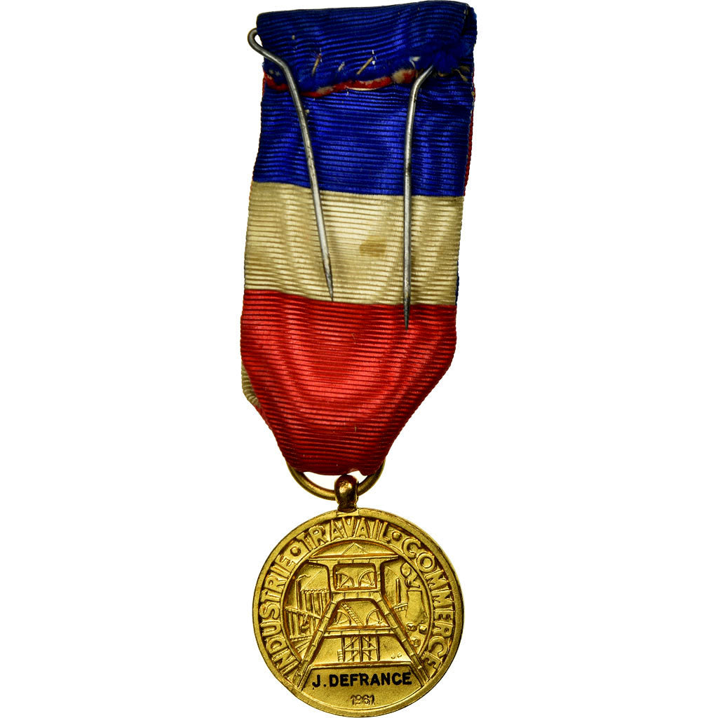 France, Médaille d'honneur du travail, Medal, 1961, Very Good Quality, Gilt