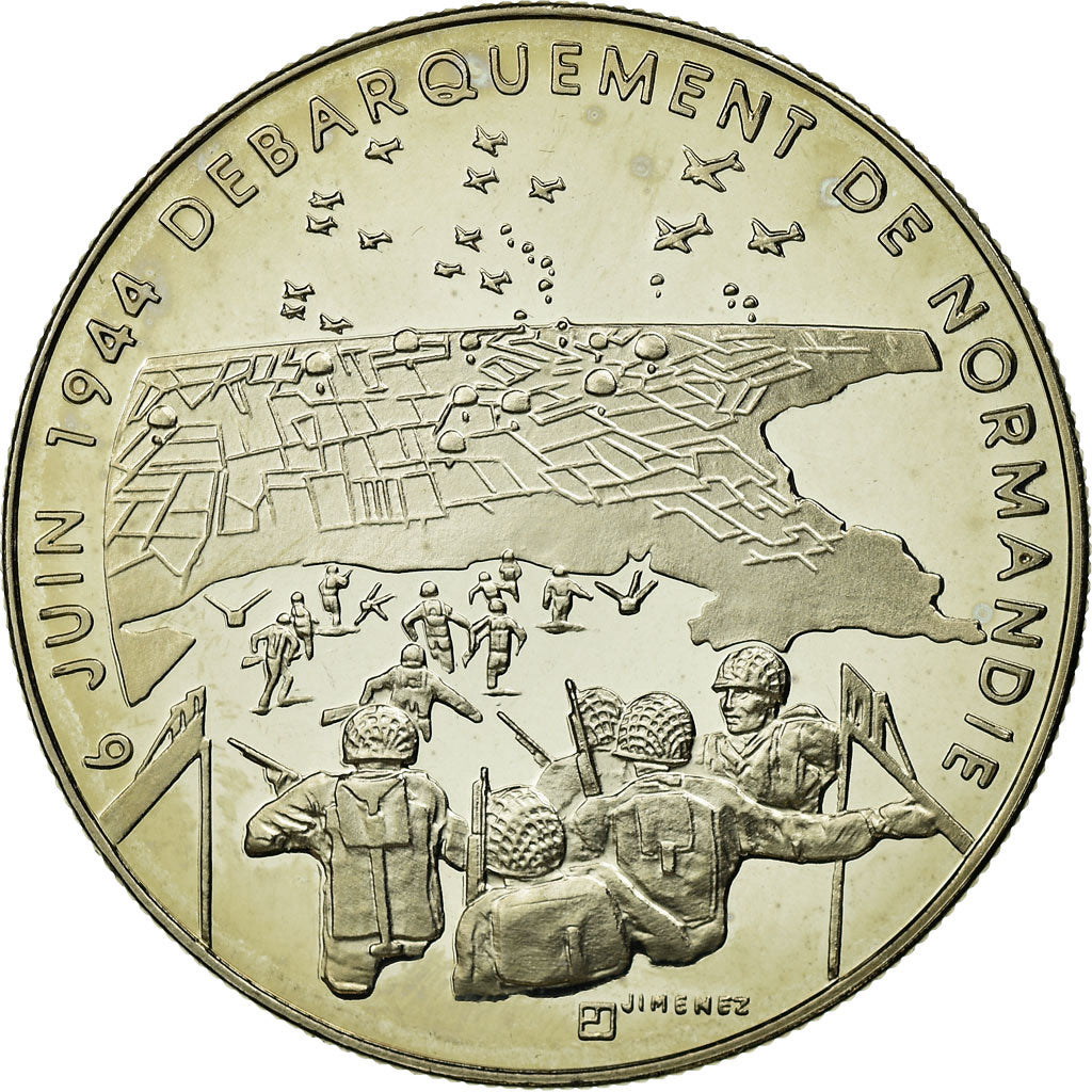 Francia, medalla, 1939-1945, Débarquement de Normandie, Jimenez, FDC, Cobre -