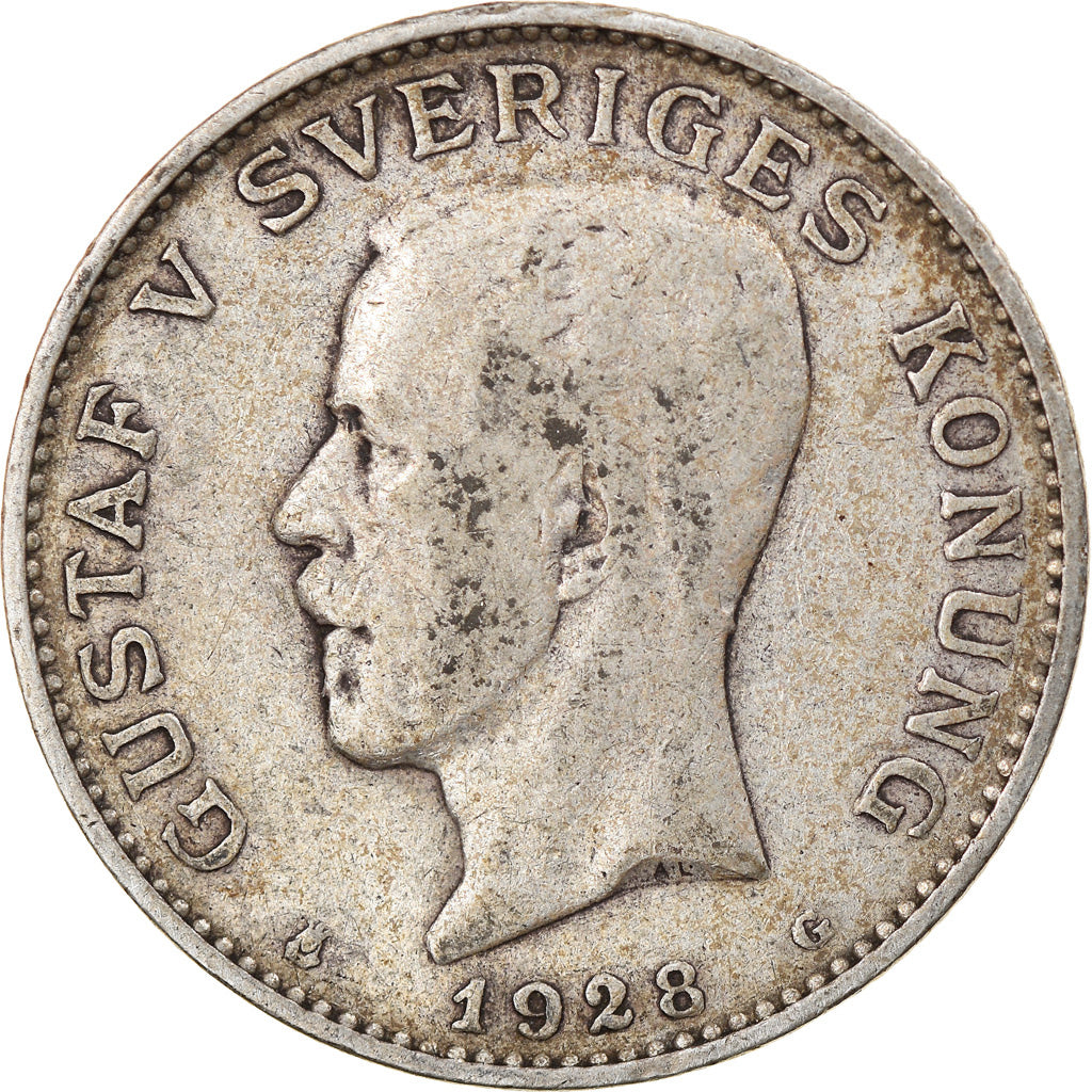 Coin, Sweden, Gustaf V, Krona, 1928, EF(40-45), Silver, KM:786.2