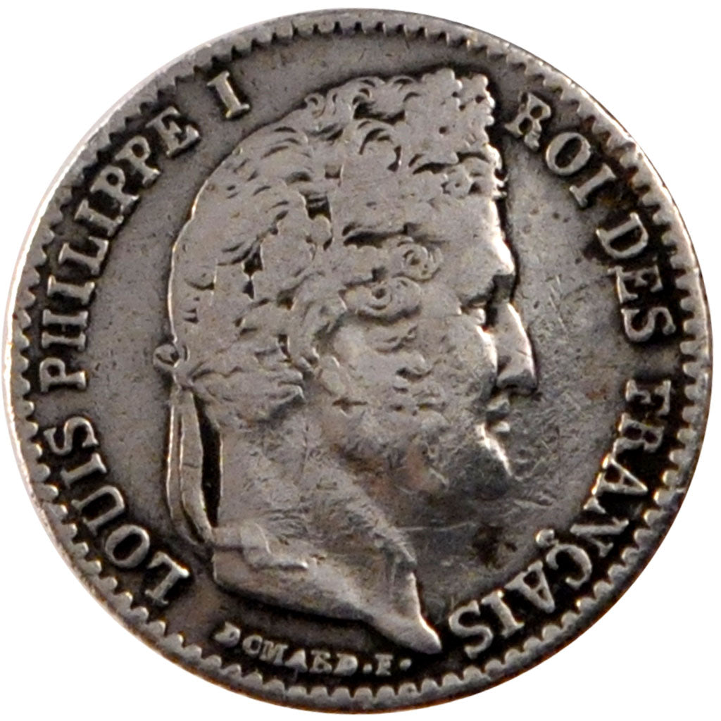 FRANCE, Louis-Philippe, 1/4 Franc, 1845, Rouen, KM #740.2, VF(30-35), Silver,...