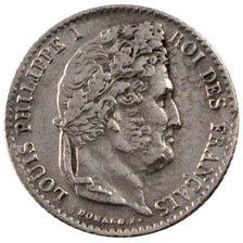 Francia, Louis-Philippe, 1/4 Franc, 1838, Strasbourg, BB, Argento, Gadoury:355