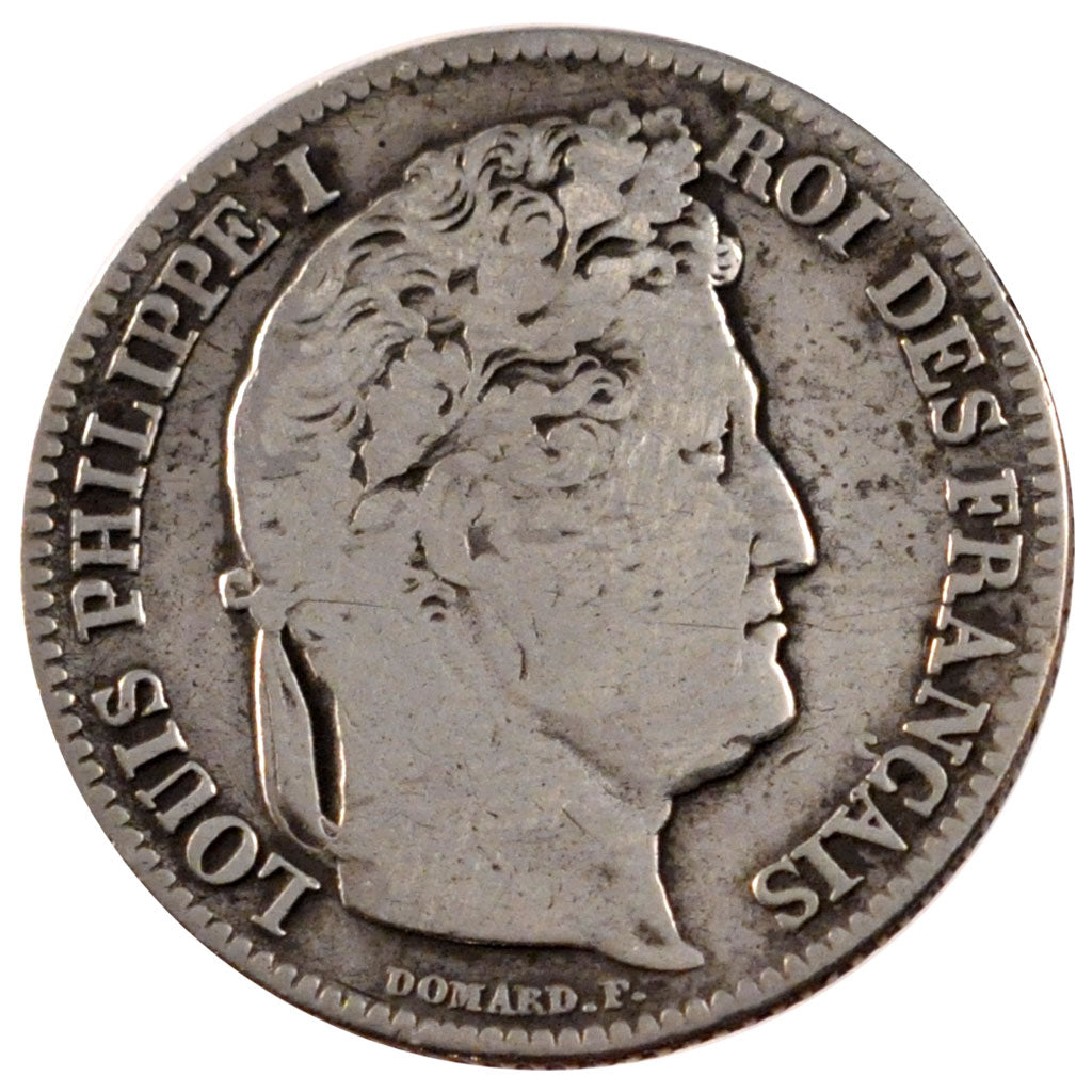 FRANCE, Louis-Philippe, Franc, 1844, Paris, KM #748.1, F(12-15), Silver,...